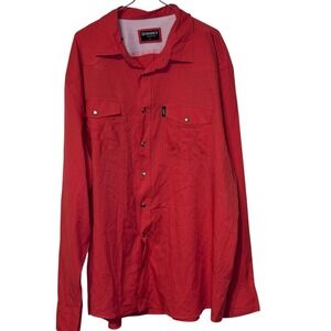 Hooey Habitat Men's Shirt Western Pearl Button Snap Fishing Vented Mesh Red XXL